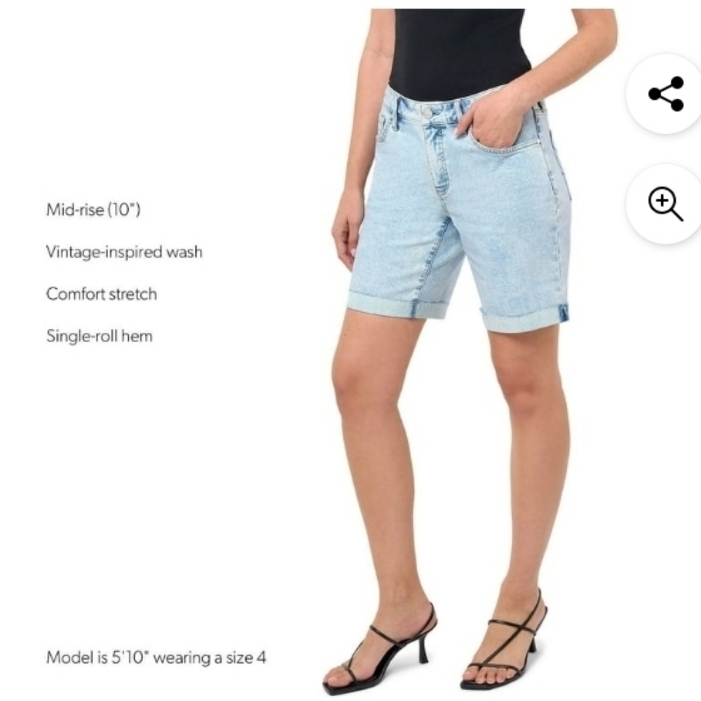 Seven7 Mid-Rise Relaxed Bermuda Easy Relaxed Fit Cuffed Hem Inseam 8.5 - Picture 4 of 9